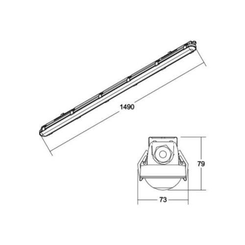 BRUMBERG Humid One-kosteatilojen lamppu 28 W 149cm