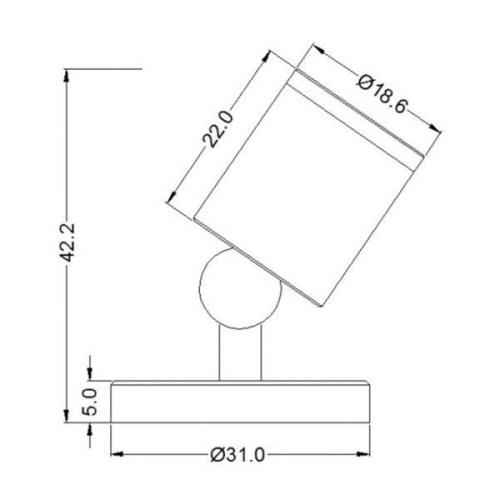 LED-pinta-asennettava valonheitin Herculis 3 000K, musta