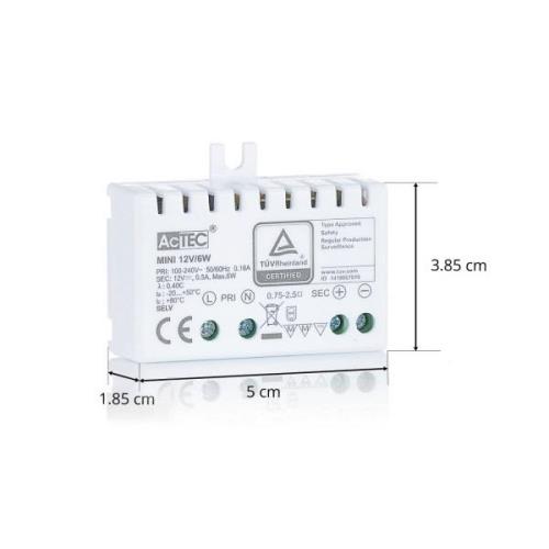 AcTEC Mini -LED-muuntaja CV 12V, 6W, IP20