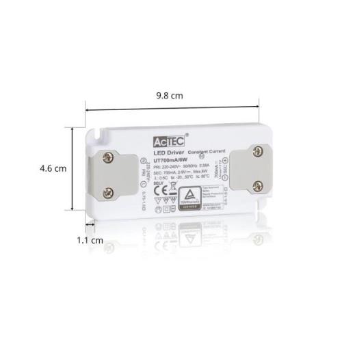 AcTEC Slim -LED-muuntaja CC 700mA, 6W