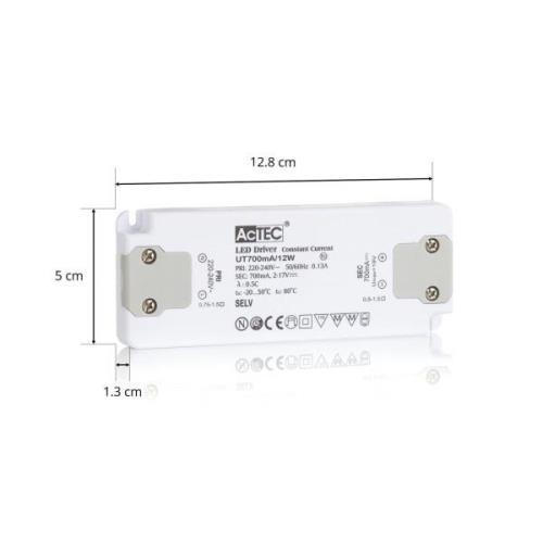 AcTEC Slim -LED-muuntaja CC 700mA, 12W