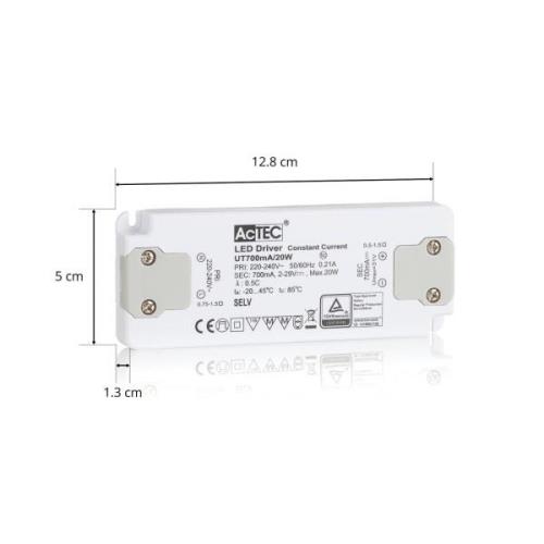 AcTEC Slim -LED-muuntaja CC 700mA, 20W