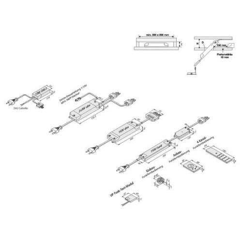 Muuntaja LED 350 mA / 16 W 3x-jakajalla