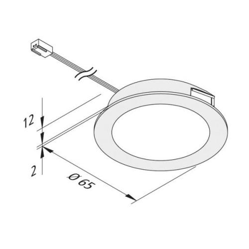 LED-kalusteuppovalo FAR 58, teräs 3 W, 3 000 K