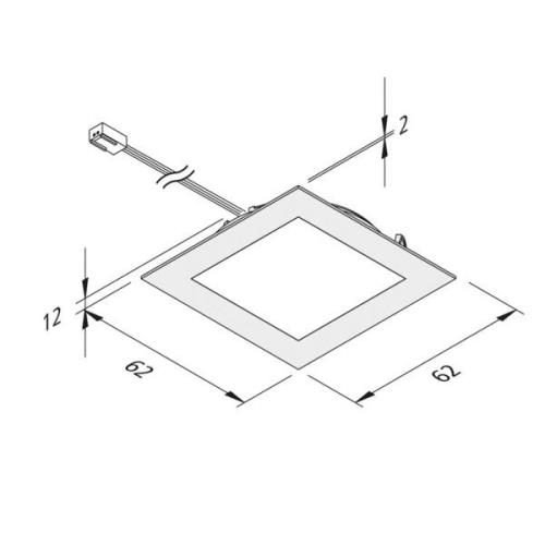 LED-kalusteuppovalo FAQ 58, teräs 3 W, 3 000 K