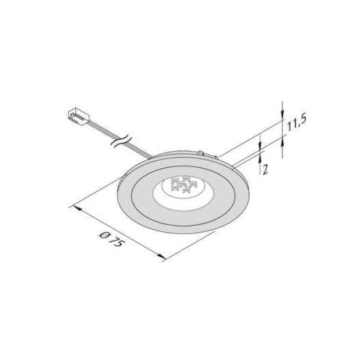 LED-kalusteuppovalo AR 68 4 W, teräs, 2 700 K