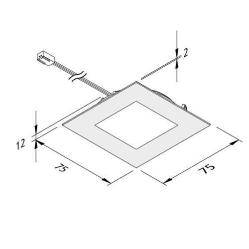 LED-kalusteuppovalo FAQ 68, teräs, 4 W 3 000 K