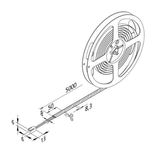 LED-nauha Basic-Tape S, IP54, 2700K, pituus 500cm