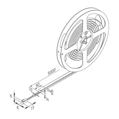 LED-nauha Basic-Tape F, IP54, 2700K, pituus 500cm