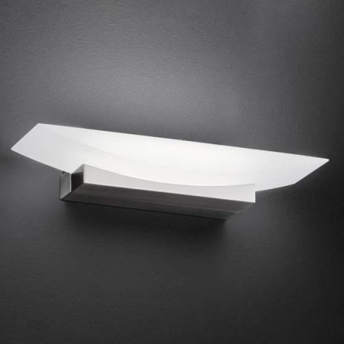 LED-seinävalaisin Bowl TW, leveys 30 cm, nikkeli