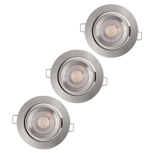 LEDVANCE Simple Dim LED-kohdevalaisin 3 kpl:n sarjassa, nikkeliä