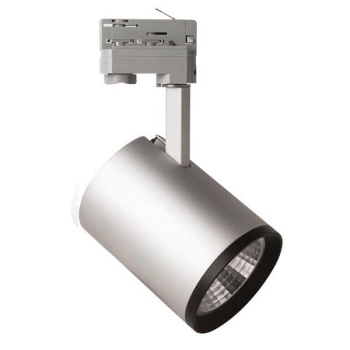 LED-spotti Marco 3-vaiheiseen kiskoon hopea 4000K