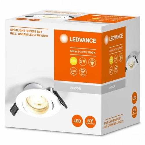 LEDVANCE Recess Twistlock -uppovalo IP20 valkoinen