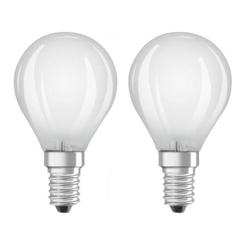 OSRAM-LED-golfpallolamppu E14 4W 2 kpl/pakkaus