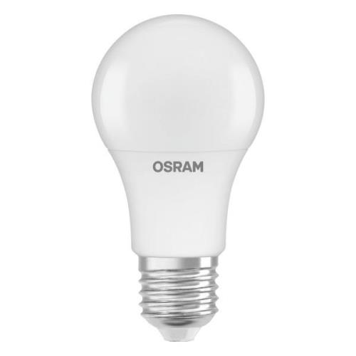 OSRAM LED-lamppu, E27, 4,9 W, opaali, päivänvaloanturi