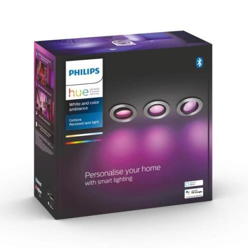 Philips Hue Centura -uppokohdevalo pyöreä, 3x, alu