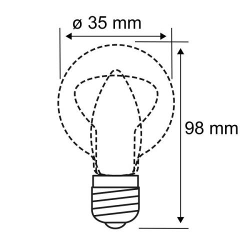 LED-kynttilälamppu E14 2,6W 2 500 K, kulta, käänt.