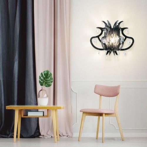 Slamp Medusa -design-seinävalaisin, musta