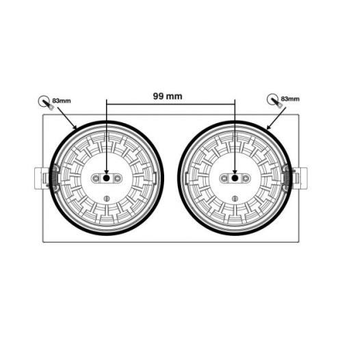 SLC DL04 Square X2 -LED-uppovalo 2700 K valkoinen