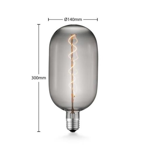 Lucande LED-lamppu E27 T140 4W 1800K himmen. smoke