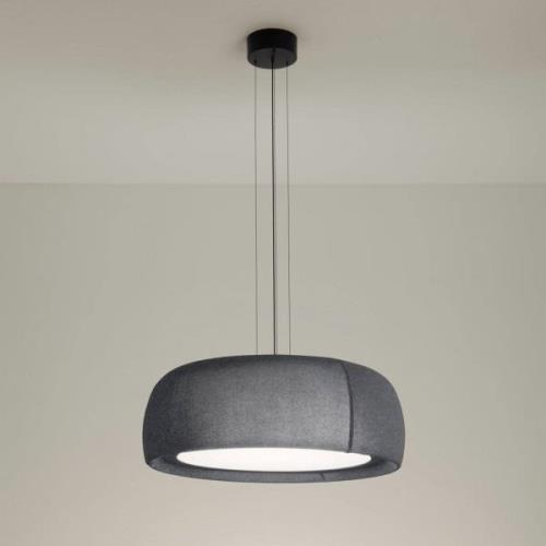 LEDS-C4 LED-riippuvalaisin Gong, harmaa, 2700 K, Ø 61,2 cm, kangasta