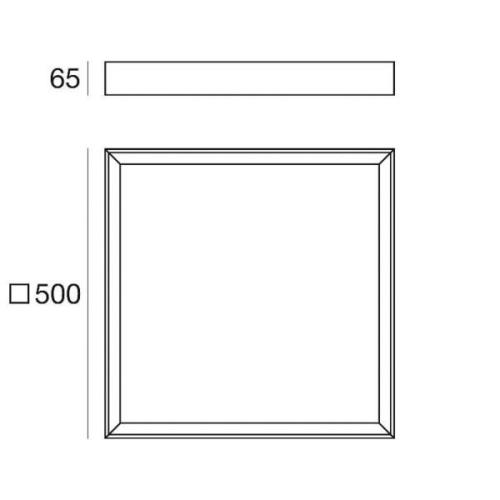 LED-kattovalaisin Tara Q, 50 x 50 cm, musta, 3000 K, alumiini