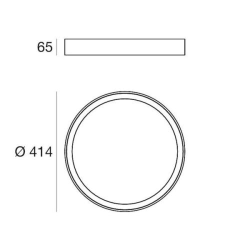 LED-kattovalaisin Tara R, Ø 41,4 cm, musta, alumiini, 3000 K