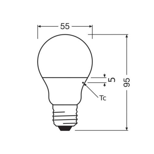 OSRAM LED Classic Star, matta, E27, 4,9 W, 2 700 K, 470 lm