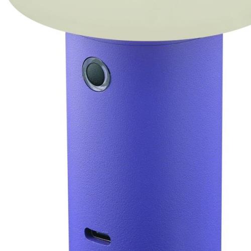 Ladattava LED-pöytävalaisin Tiny-B, violetti, korkeus 13 cm, IP54, USB...