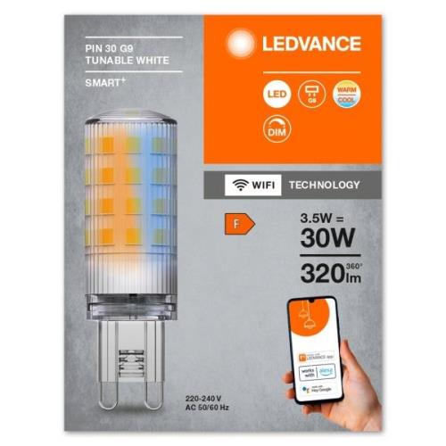 LEDVANCE SMART+ WiFi LED-lamppu G9, 3,5 W, CCT himmennettävä