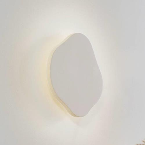 Lindby LED-seinävalaisin Nielson, beige, kipsi, 30 x 30 cm