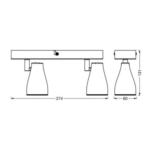 LEDVANCE Pear -LED-uppospotti GU10, 2 lamppua valk