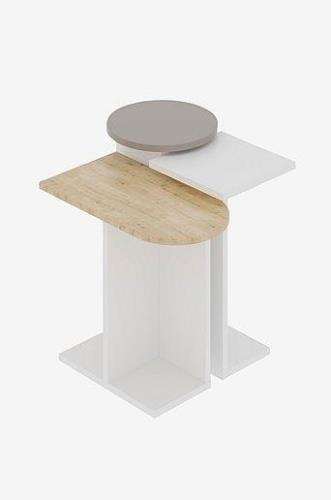 Sarjapöytä (3 kpl) Mund - Valkoinen, tammiväri, turkoosi