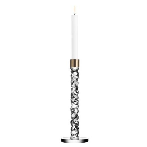Orrefors Carat kynttilänjalka, messinkiä korkeus 29,7 cm