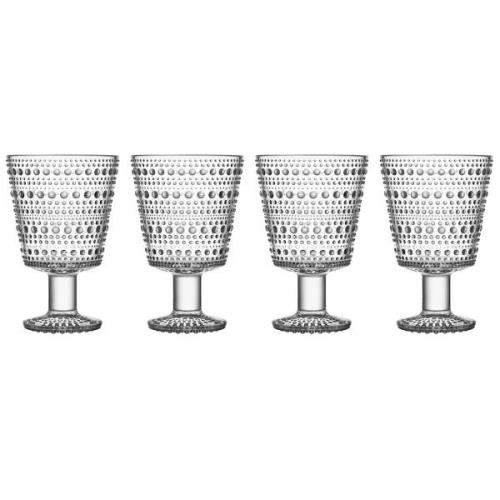 Iittala Kastehelmi jalallinen juomalasi 26 cl, 4-pakkaus Kirkas