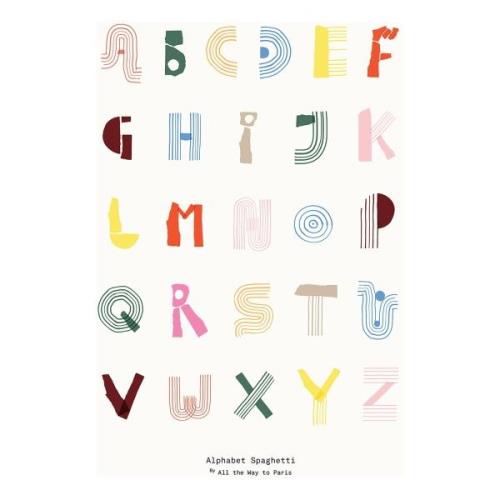 Paper Collective Alphabet Spaghetti ENG Multi-colour -juliste 70x100 c...