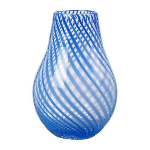 Broste Copenhagen Ada Cross Stripe -maljakko 22,5 cm Intense blue