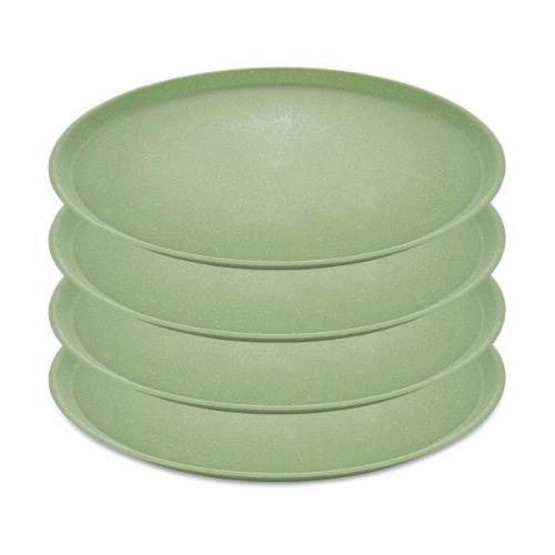 Koziol Connect lautanen Ø 25,5 cm 4-pakkaus Nature leaf green