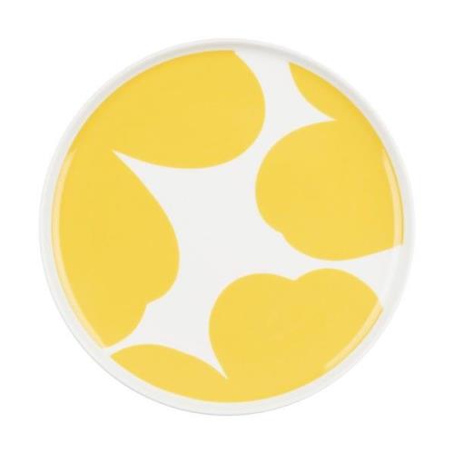 Marimekko Iso Unikko lautanen Ø20 cm White-spring yellow