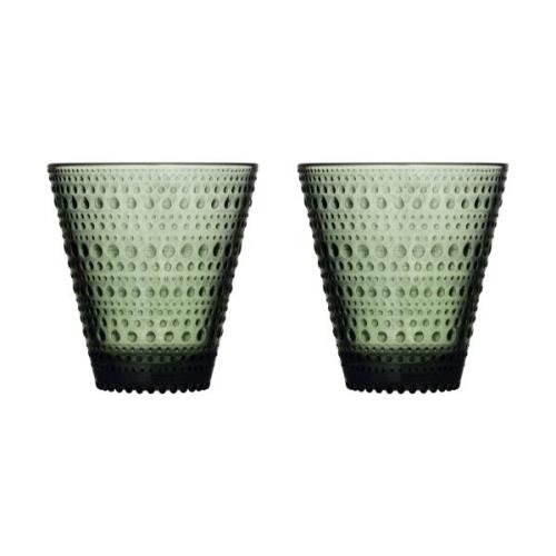 Iittala Kastehelmi juomalasi 30 cl 2 kpl Männynvihreä