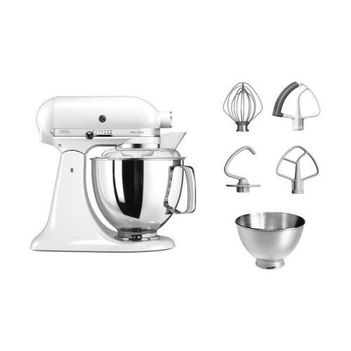 KitchenAid Artisan 5KSM175 keittiökone lisävarusteilla 4,8 L White