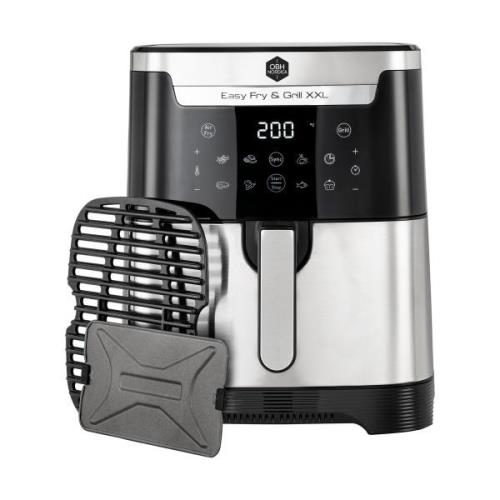 OBH Nordica Easy Fry & Grill XXL 2-in-1 airfryer Ruostumaton teräs