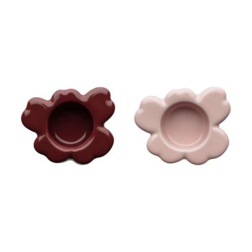 Marimekko Unikko kynttilälyhty 3x10 cm 2 osaa Rosy grey-reddish brown