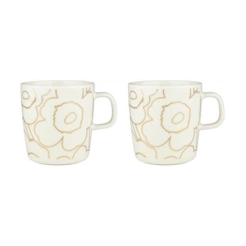 Marimekko Piirto Unikko muki 4 dl 2 kpl White-gold