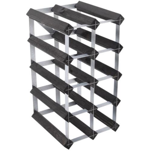 Traditional Wine Racks Black Ash -viinipulloteline, 12 pulloa