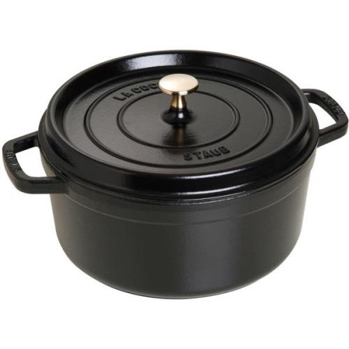 Staub Pyöreä kattila 26 cm 5,2 L, musta