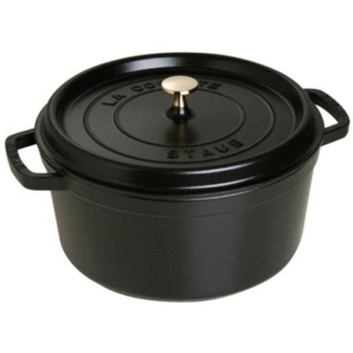 Staub Pyöreä kattila 34 cm 12,6 L, musta