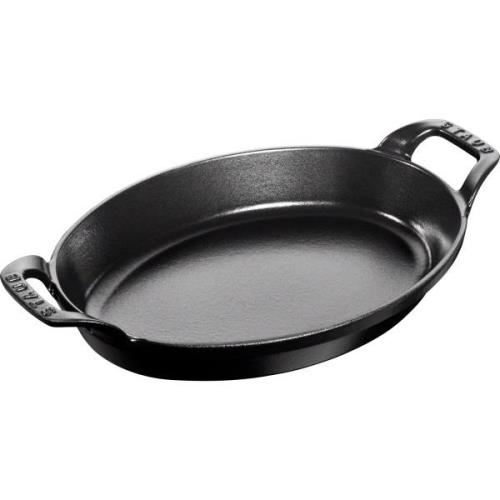 Staub La Cocotte, ovaali, uuninkestävä vuoka, musta, 28 cm 1,6 litraa