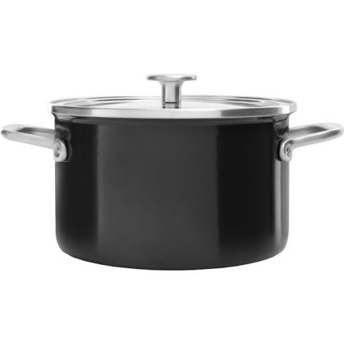 KitchenAid Cookware Collection -kattila, kannellinen, 20 cm, musta