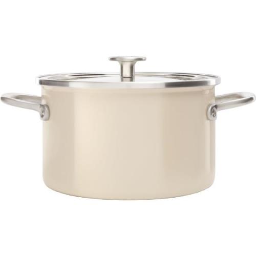 KitchenAid Cookware Collection -kattila, kannellinen, 20 cm, manteli